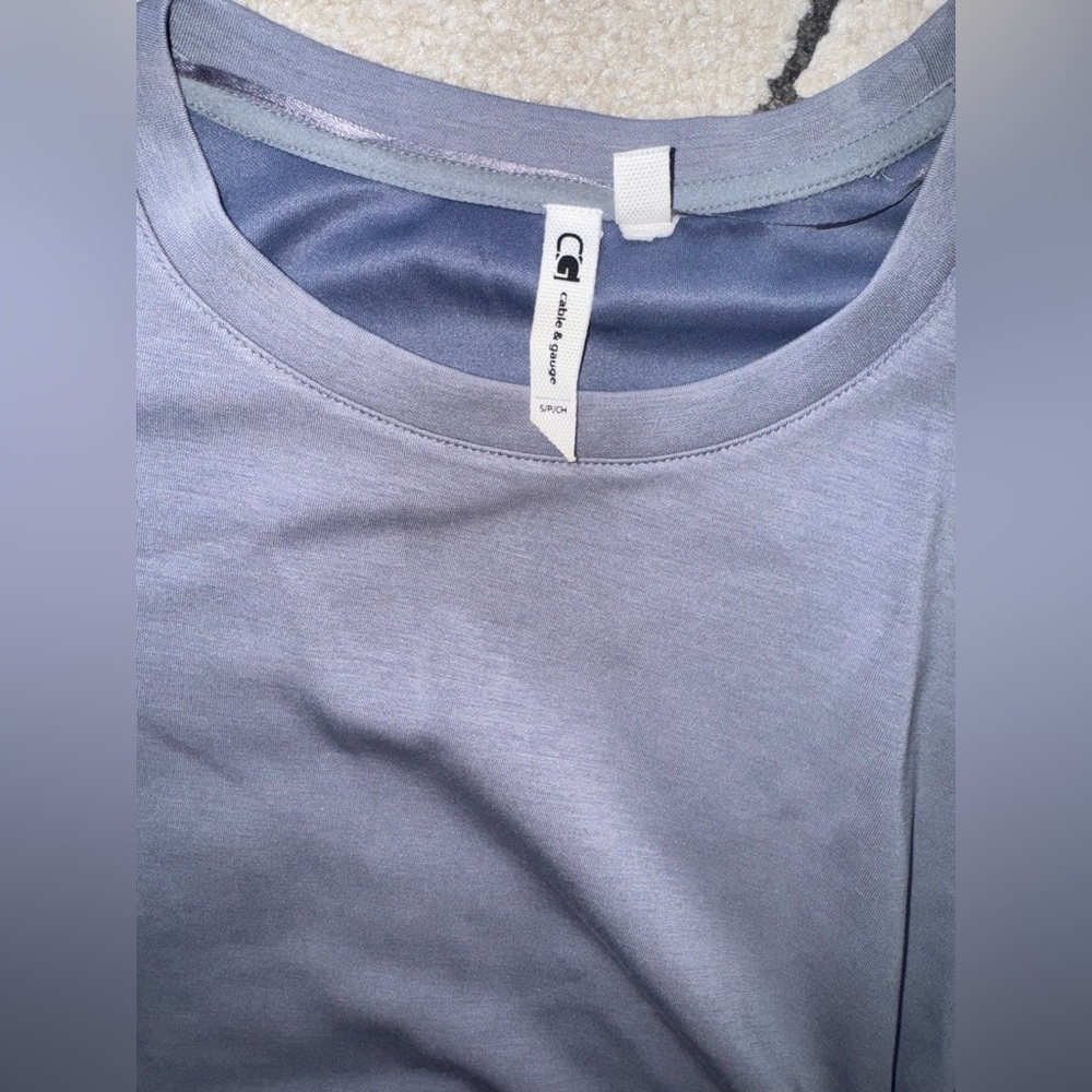 Cable & Gauge Blue Knotted Tie Waist Shift Dress - Picture 6 of 7